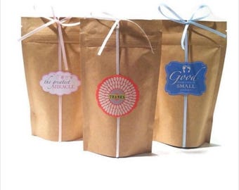 200pcs Kraft Resealable Bags Wedding Birthday Favor Bags Seed Candy Lolly Cookie Bomboniere Bags Commercial Packing Bags Candy Table