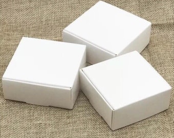 100x White Paper Bomboniere Cookie Candy Chocolate Favor Box | Wedding Birthday Party Baptism Gift Box | Jewellery Soap Product Packing Box