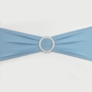 Spandex Chair Bands Lycra Sashes Bows with Shiny Buckle Wedding Reception Birthday Chair Decorations Anniversary Function Venue Decorations