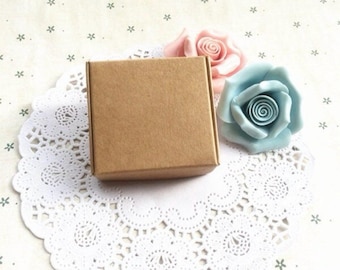 100x Kraft Paper Box | Wedding Party Favor Box Baby Shower Christening Baptism Gift Box | Jewellery Soap Product Packaging Box Printable Box