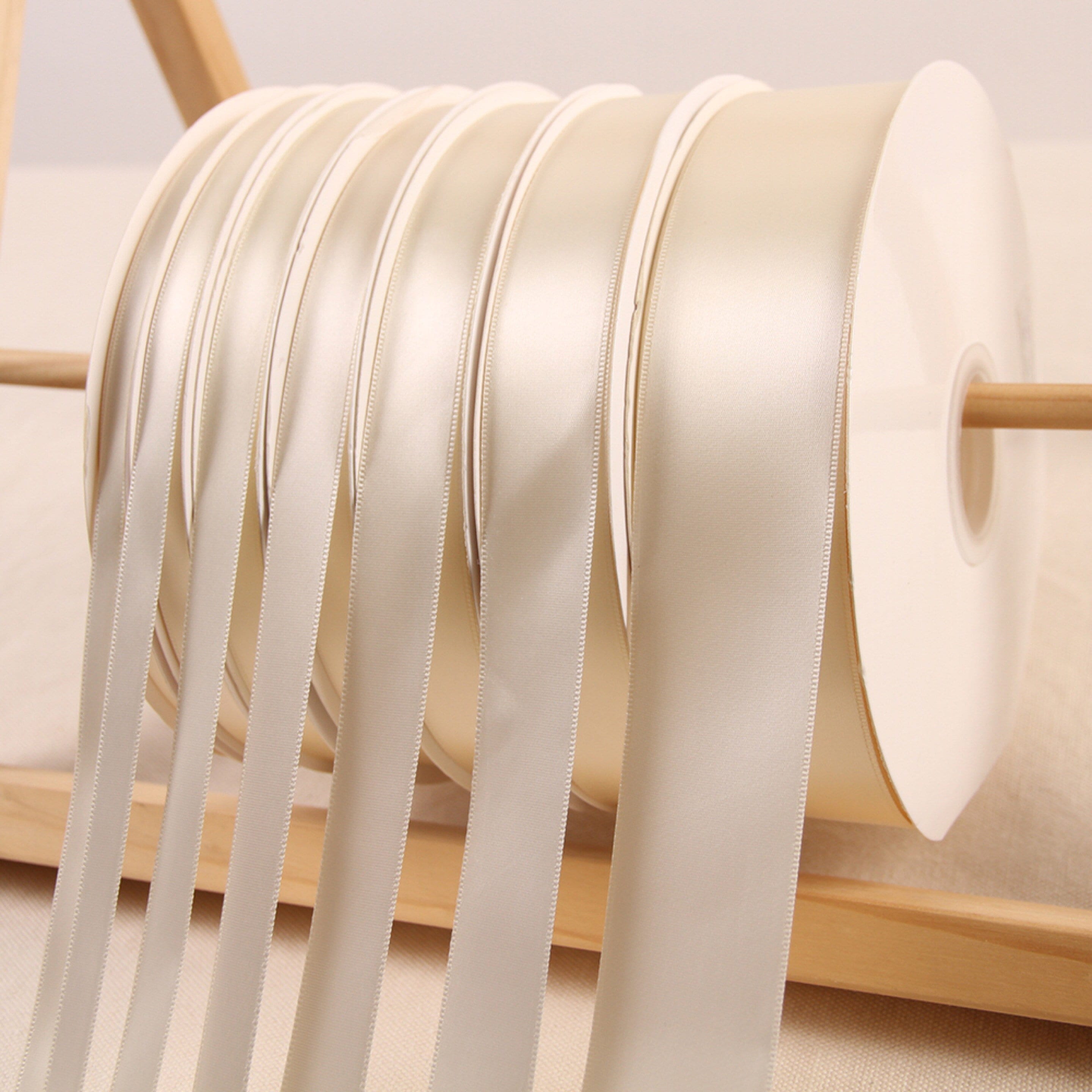 Ivory Satin Ribbon Roll Wholesale Christmas Gift Wrapping Etsy