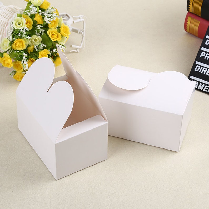 50x Kraft White Wedding Cake Favor Boxes Wedding Bridal Etsy