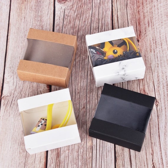 100x Clear Window Paper Box Gift Box | Cosmetics Soap Candle Beauty Product Display Packaging Box | Wedding Party Favor Box