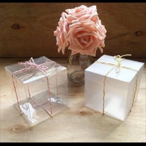 100 boîtes de cadeaux de mariage en PVC transparent ou mat | Sweet 16 1er anniversaire, coffrets cadeaux pour baby shower | Boîtes de macarons bonbons et sucettes au chocolat
