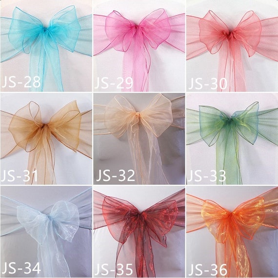Home Garden 10 Pack Satin Chair Sashes Seat Cover Sashes Bow