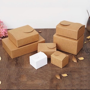 100 scatole portaconfetti in carta Kraft per bomboniere, feste, baby shower, grandi scatole portaconfetti per anniversario, compleanno, prodotto fatto a mano, confezioni regalo, scatole per torte e biscotti