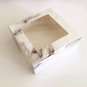 100 boîtes de cadeaux en marbre transparent avec fenêtre | Coffret cadeau biscuit de mariage | Bougie Savon Bijoux Produit Emballage Boîte d'emballage