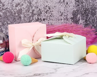 100 Pink Mint Favor Box | Wedding Girls Birthday Baby Shower Christening Bridal Shower Valentine’s Day Gift Box | Cake Chocolate Cookie Box