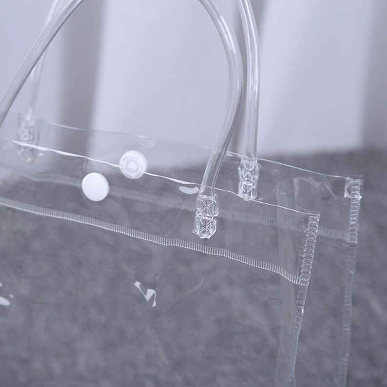 100x Clear PVC Wedding Plastic Favor Bags With Handle and Etsy