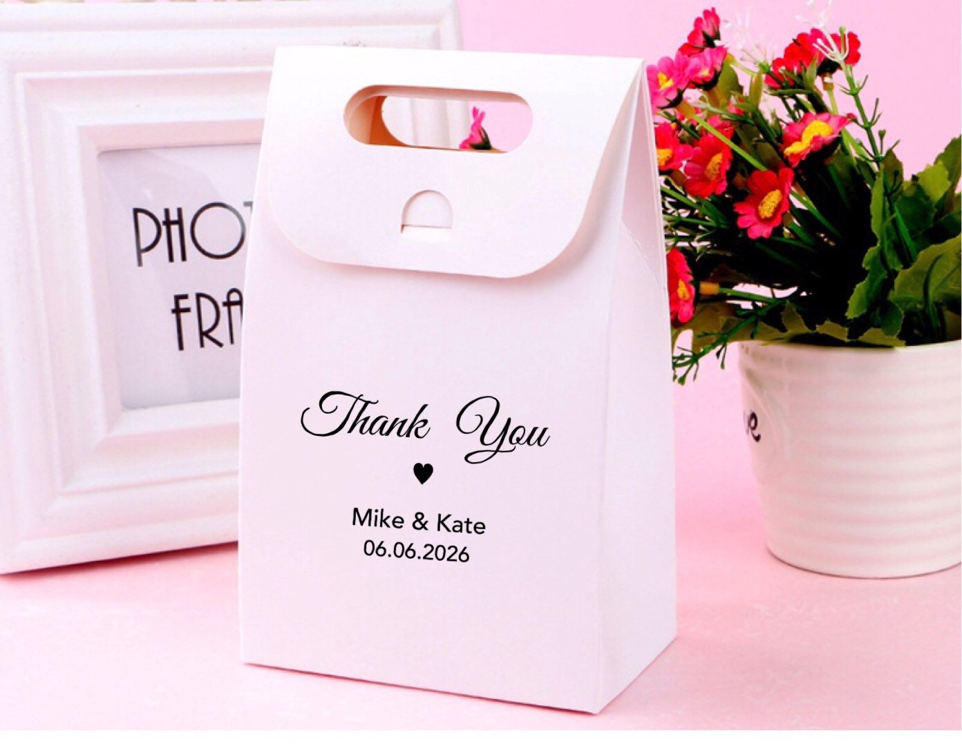 24PZ Sacchetti Regalo di Ringraziaento Piccoli Con Fiocco di Nastro-11