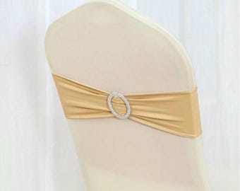 Spandex Lycra Chair Bands Chair Sashes Bows with Buckle Wedding Reception Birthday Chair Decorations Anniversary Function Venue Decorations