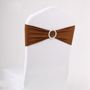 Spandex Chair Bands Lycra Chair Sashes Bows with Buckle Wedding Reception Birthday Chair Decorations Anniversary Function Venue Decorations