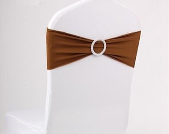 Spandex Chair Bands Lycra Chair Sashes Bows with Buckle Wedding Reception Birthday Chair Decorations Anniversary Function Venue Decorations