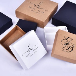 100 Boîte cadeau rectangulaire ou carrée en papier avec fond et couvercle imprimés | Boîte de cadeau de mariage | Boîte à logo pour produit de mode cosmétique