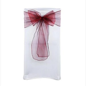 Black Blue Pink Orange Organza Chair Sashes Chair Bows Chair Ties Ribbon for Chair Wedding Reception Birthday Anniversary Chair Decorations