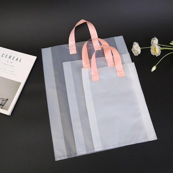 200x Frosty Matte Semi clear PVC Plastic Wedding Favor Bag With Handle Bridal Shower Birthday Party Gift Bag Clothing Product Packagings Etsy Canada