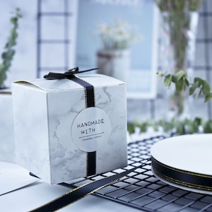 100Stk Marmor Große Hochzeit Party Favor Box | Schicke Hotel Hochzeit Willkommen Geschenkbox | Schnapfglas Kerze Keks Schokolade Cupcake Favor Box