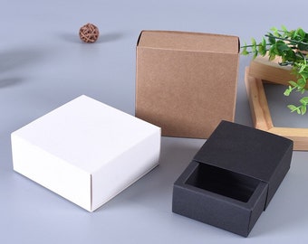 100 Kraft Black White Sleeve Cardboard Paper Boxes Cosmetics Glass Luxury Candle Product Packaging Packing Box | Wedding Party Favor Box