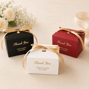 Cajas de cartón Kraft personalizadas para regalos / Embalaje con detalles dorados para bodas, fiestas y bautizos.