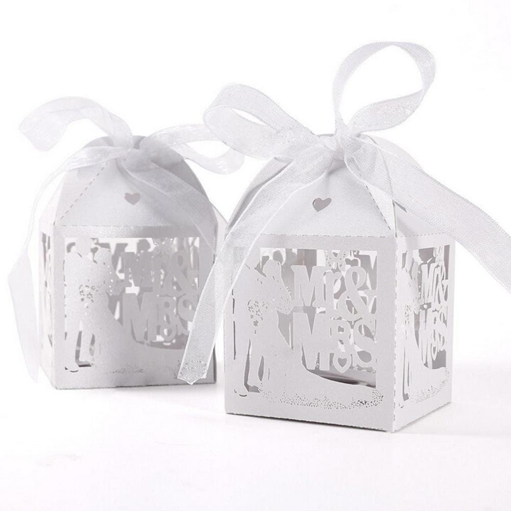 Cajas De Regalo Cortadas Con Láser Blancas