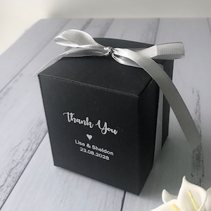 200 gepersonaliseerde goudfolie business logo monogram zwart papier doos | Bruiloft Doopfeest Gunst Box | Shot Glas Kaars Gift Packaging Box