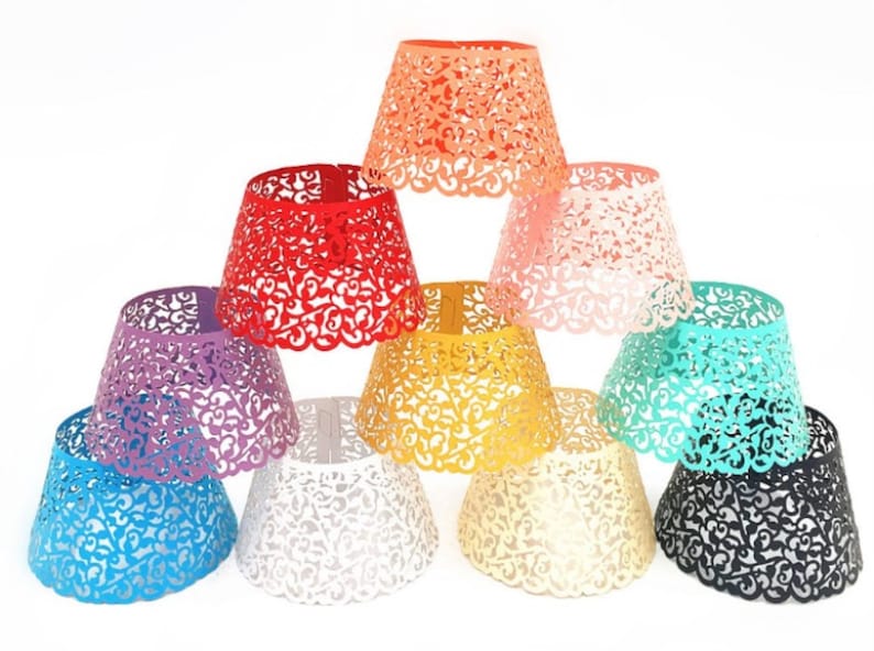 Set 100 White Black Red Gold Blue Laser Cut Vine Cupcake Wrappers ...