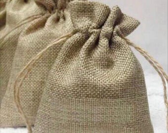 100x hessische Jutebeutel Taschen | Rustikale Hochzeit Bevorzugungsbeutel Babyparty Taufe Geschenk Tasche | Produktverpackung Schmuck Candle Bag
