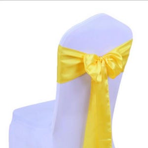 Orange Yellow Satin Chair Sashes Chair Bows Chair Ties Ribbon For Chair Wedding Reception Birthday Party Anniversary Party Chair Decorations