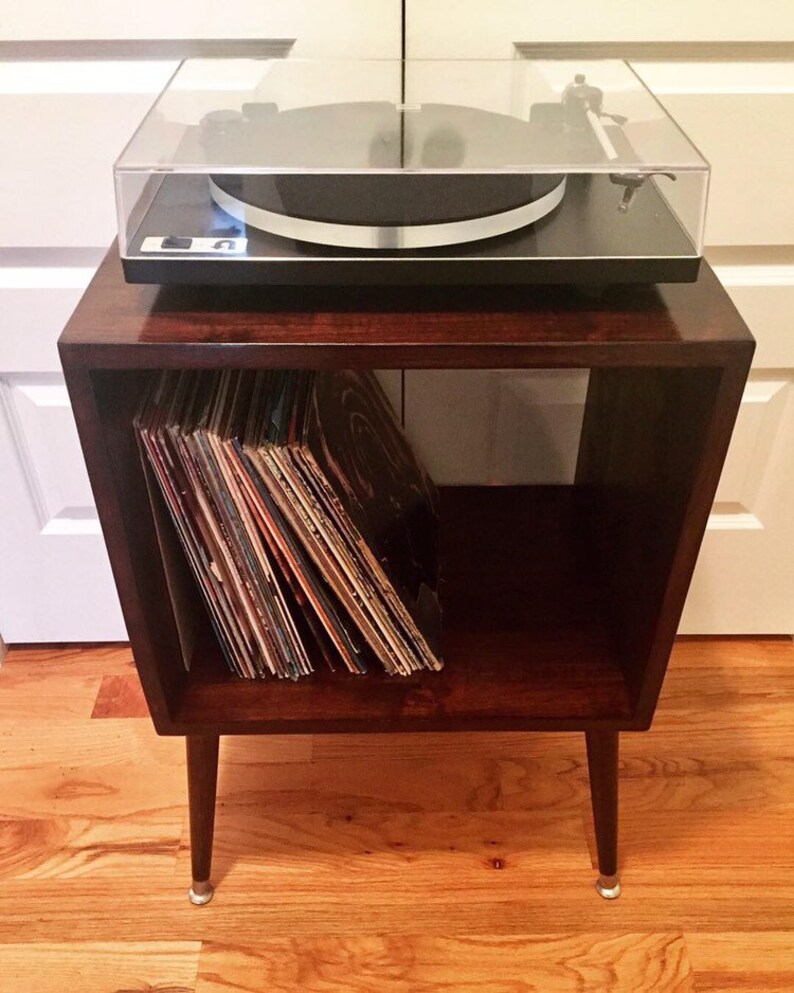 Solid Walnut Retro MidCentury Record Player Turntable Stand Etsy