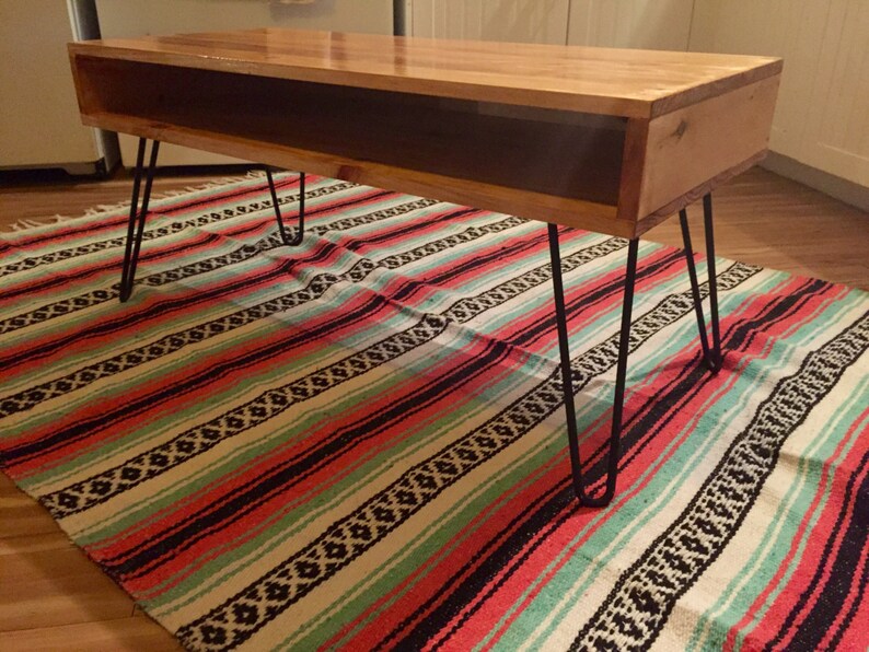 Custom Retro Mid-Century Coffee Table on Angled Danish Legs or Hairpin Legs LOCAL PICKUP ONLY image 3