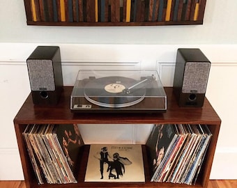 Mid-Century Modern Retro Record Player Console Turntable Stand in Walnut, Oak or Alder