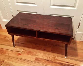 Custom Retro Mid-Century Wood Coffee table on handmade hairpin legs