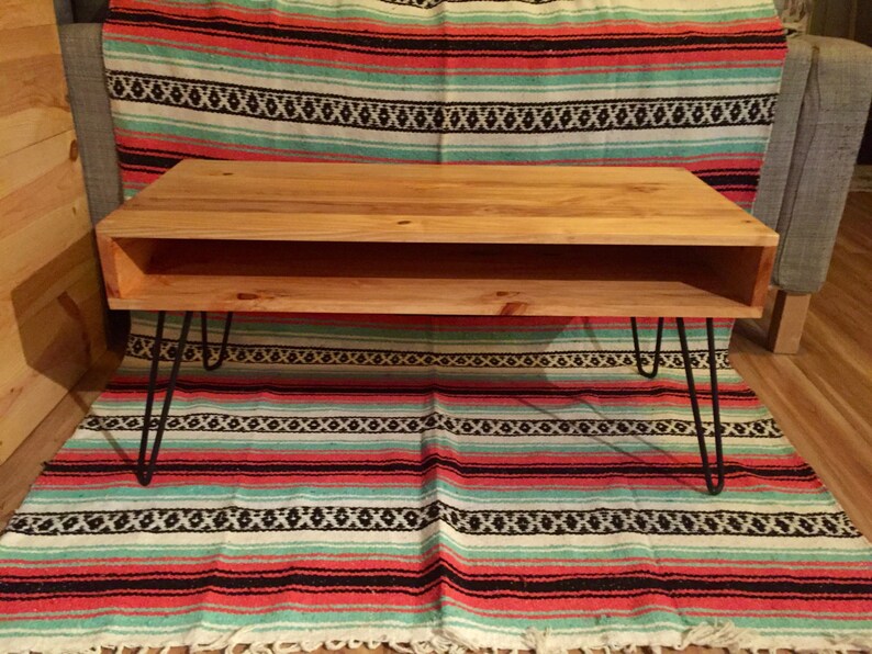 Custom Retro Mid-Century Coffee Table on Angled Danish Legs or Hairpin Legs LOCAL PICKUP ONLY image 2