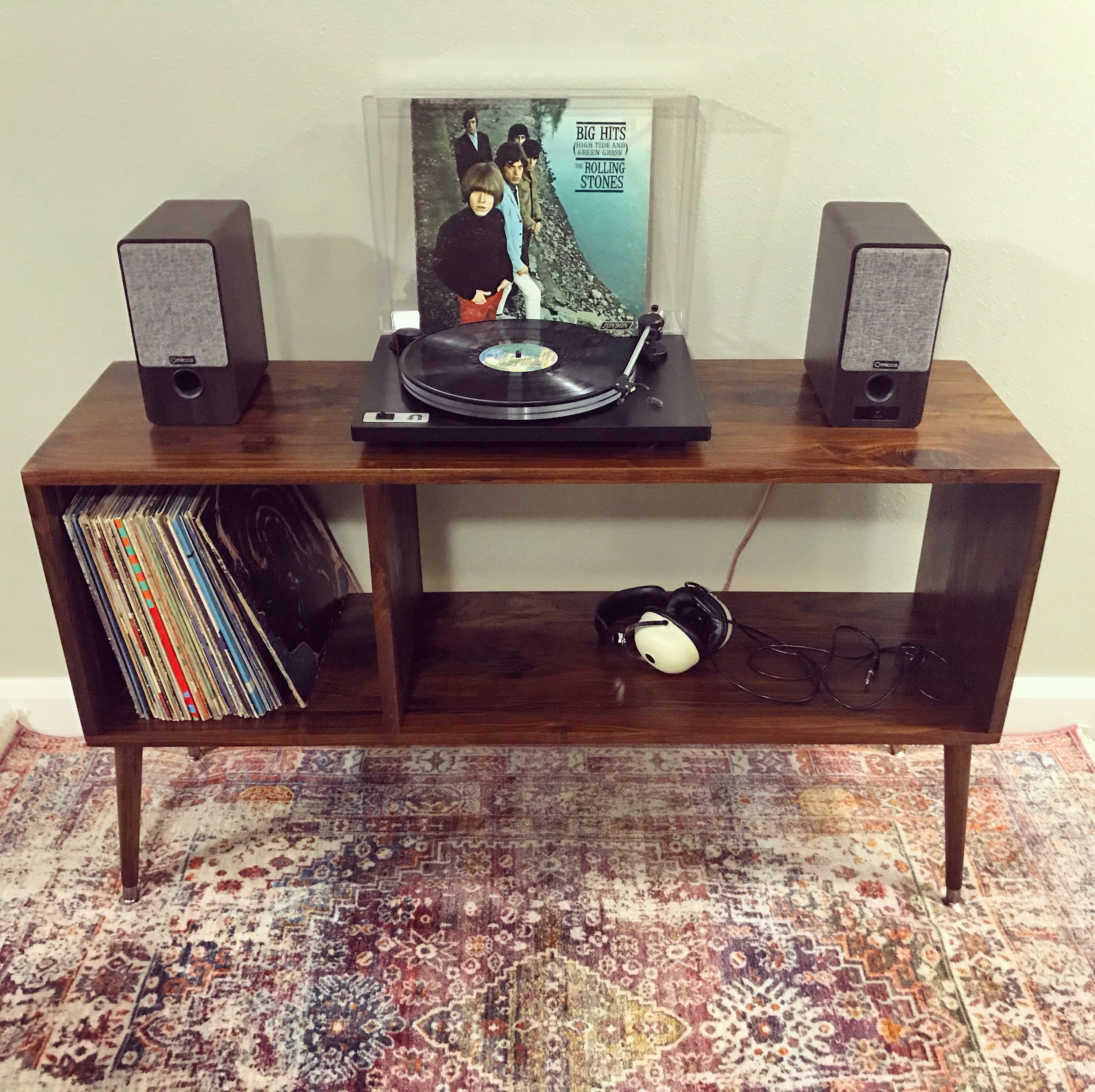 MidCentury Modern Retro Record Player Console Table Stand Etsy