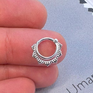 16g Triple Septum Ring, Stacked Septum Hoop, 16g Septum Clicker Ring, Unique Septum Jewelry, Layered Septum Piercing, Sterling Silver Septum
