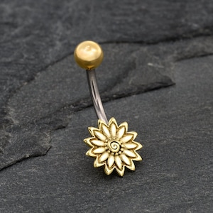 Beautiful Gold Belly Button Ring, Gold Navel Ring, Belly Ring, Body Jewlery, Belly Piercing
