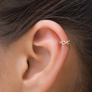 Gold Helix Piercing, Cartilage Earring, Tragus Earring, Daith Piercing, Daith Earring, Tragus Piercing