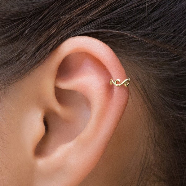 Gold Helix Piercing, 14k Gold Cartilage Hoop, Cartilage Earring, Tragus Earring, Tragus Piercing, Small Hoop Earring