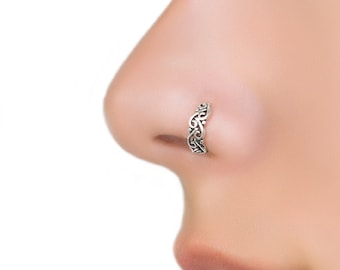 Silver Nose Ring, Indian Nose Ring, Nose Ring 20g, Nose Piercing, Nose Hoop, Nose Jewelry, Hoop Nose Ring, Nose Ring Stud