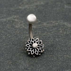 Tribal Belly Button Ring, Sterling Silver Belly Ring, Belly Button Rings. Belly Piercing, Belly Ring, Tribal Jewelry
