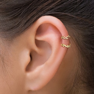 Ensemble de 2 créoles Helix or, ensemble de boucles d'oreilles Tragus or, boucles d'oreilles Tragus indien, Helix Piercing, boucles d'oreilles Dainty Tragus - Set Options disponibles !