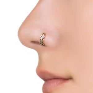 Indian Nose Ring, Gold Nose Ring, Gold Nose Piercing, Nose Hoop, Nose Jewelry, Hoop Nose Ring, Septum Ring, Unique Nose Ring
