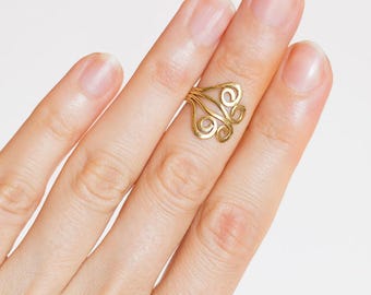 Gold Midi Ring. Knuckle Ring. Midi Rings. Above Knuckle Ring