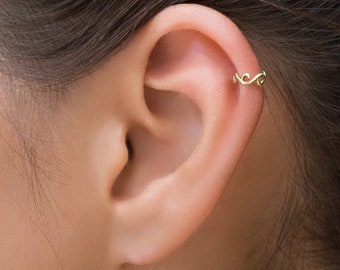 Gold Helix Piercing, Cartilage Earring, Tragus Earring, Daith Piercing, Daith Earring, Tragus Piercing