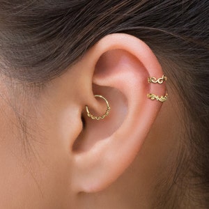 Gold helix earring hoop sale