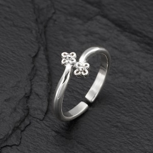Flower Toe Ring, Adjustable Toe Rings, Thin Band Toe Ring, Sliver Toe Ring, Foot Jewelry, Toe Rings For Women, Sterling Silver Ring
