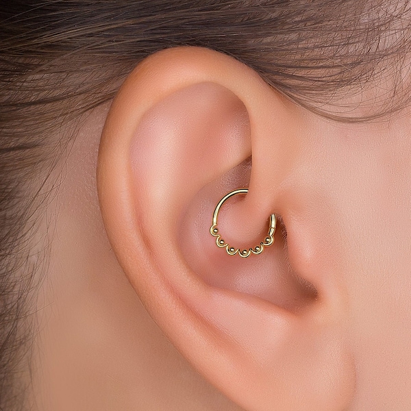 Delicate Daith Earring, Minimalist Hoop, Gold Daith Earring, Delicate Helix Hoop, Unique Daith Ring, Indian Jewelry, Tragus Earring