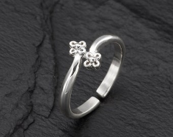 Bloem Teen Ring, Verstelbare Teen Ringen, Dunne Band Teen Ring, Sliver Toe Ring, Voet Sieraden, Teen Ringen voor vrouwen, Sterling Zilveren Ring