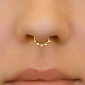 Minimalist Septum Ring, 6mm Snug Fit Septum Hoop, Gold Septum Hoop, Tiny Septum Ring, Unique Body Jewelry, Small Septum Hoop, Dainty Hoop