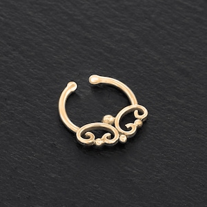 Indian Fake Septum Ring, Faux Septum Jewelry, Fake Tribal Septum Ring, Nose Cuff, Fake Piercing